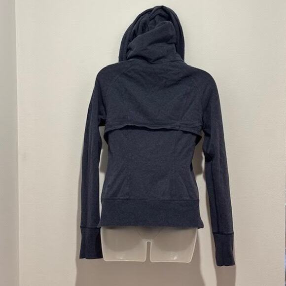 Lululemon Full Zip Vented Scuba Sweatshirt Chambray Heather Navy Womens Size 6 - Picture 5 of 14